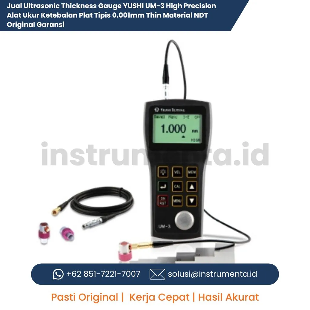 Jual Ultrasonic Thickness Gauge YUSHI UM-3 High Precision Alat Ukur Ketebalan Plat Tipis 0.001mm Thin Material NDT Original Garansi